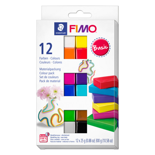 Staedtler A/S FIMO modellera, 12 färger