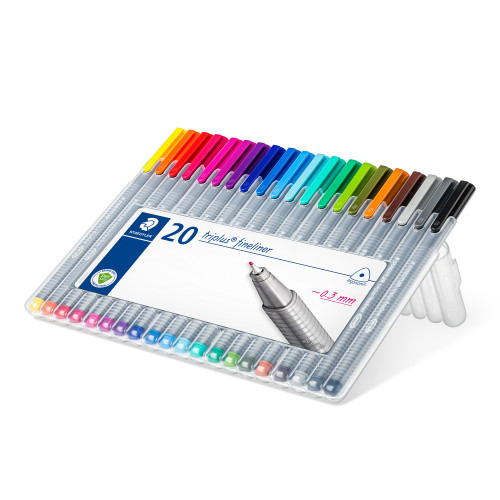 Staedtler A/S Fiberpenna, fineliner triplus, 20 färger