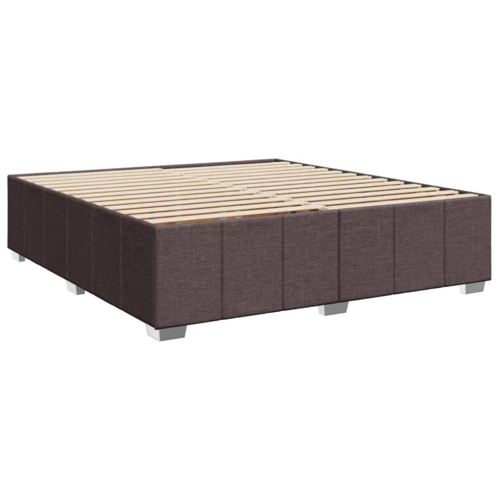 Produktbild för Sängram utan madrass mörkbrun 180x200 cm tyg