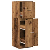 Produktbild för Apoteksskåp åldrat trä 40x41x118 cm konstruerat trä
