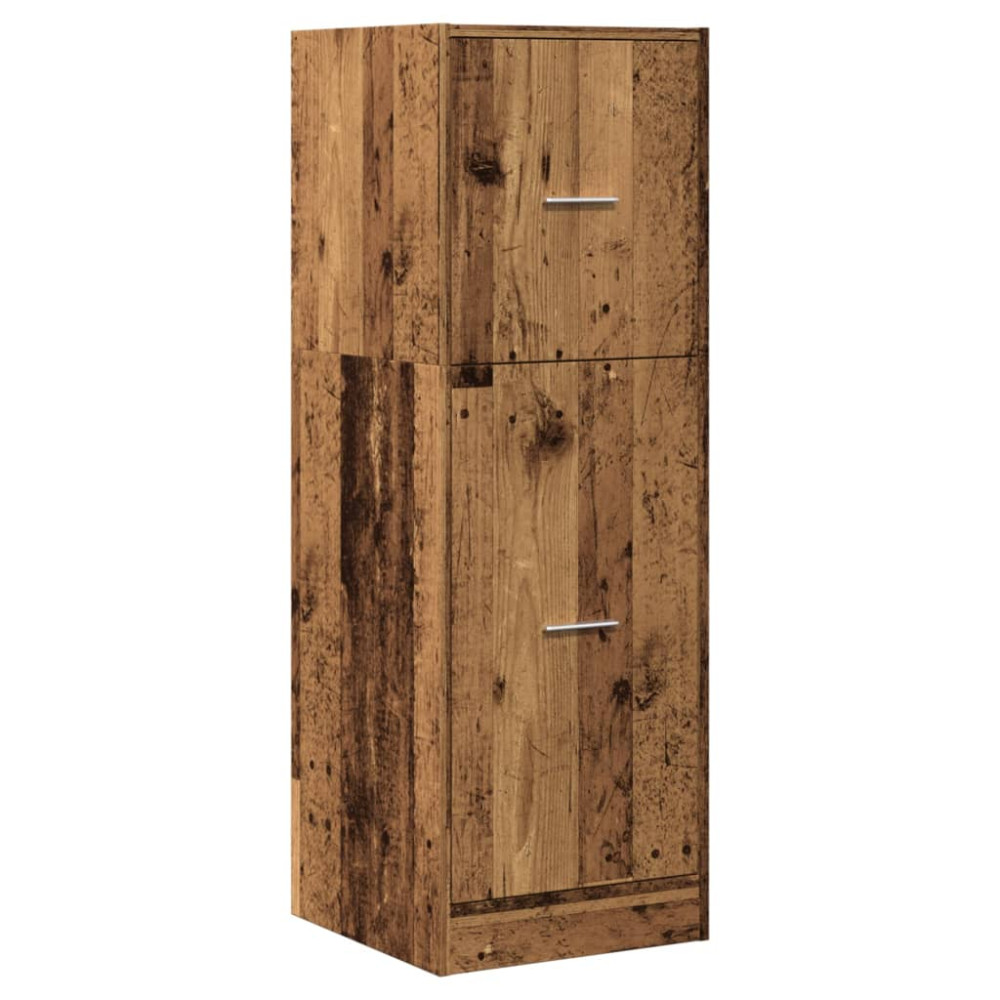 Produktbild för Apoteksskåp åldrat trä 40x41x118 cm konstruerat trä