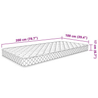 Produktbild för Memoryskummadrass vit 100x200x17 cm