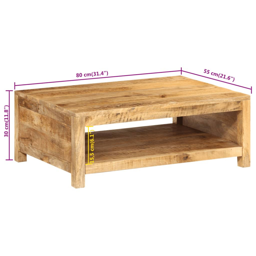 Produktbild för Soffbord 80x55x30 cm massivt mangoträ