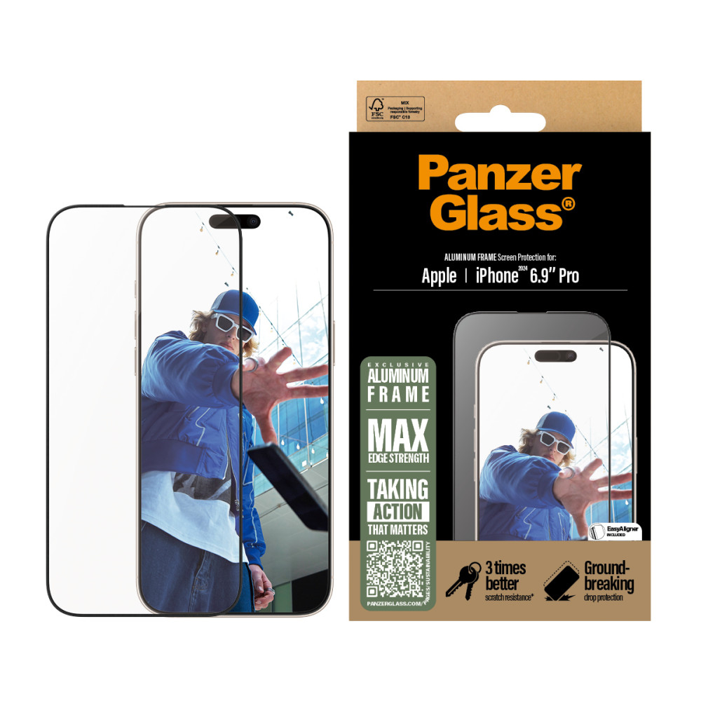 Produktbild för PanzerGlass PG Scrn Alu Frame iPhone 16P 6.9Inch UWF