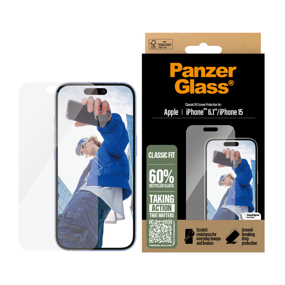 Produktbild för PanzerGlass PG Scrn iPhone 16 6.1Inch Classic Fit
