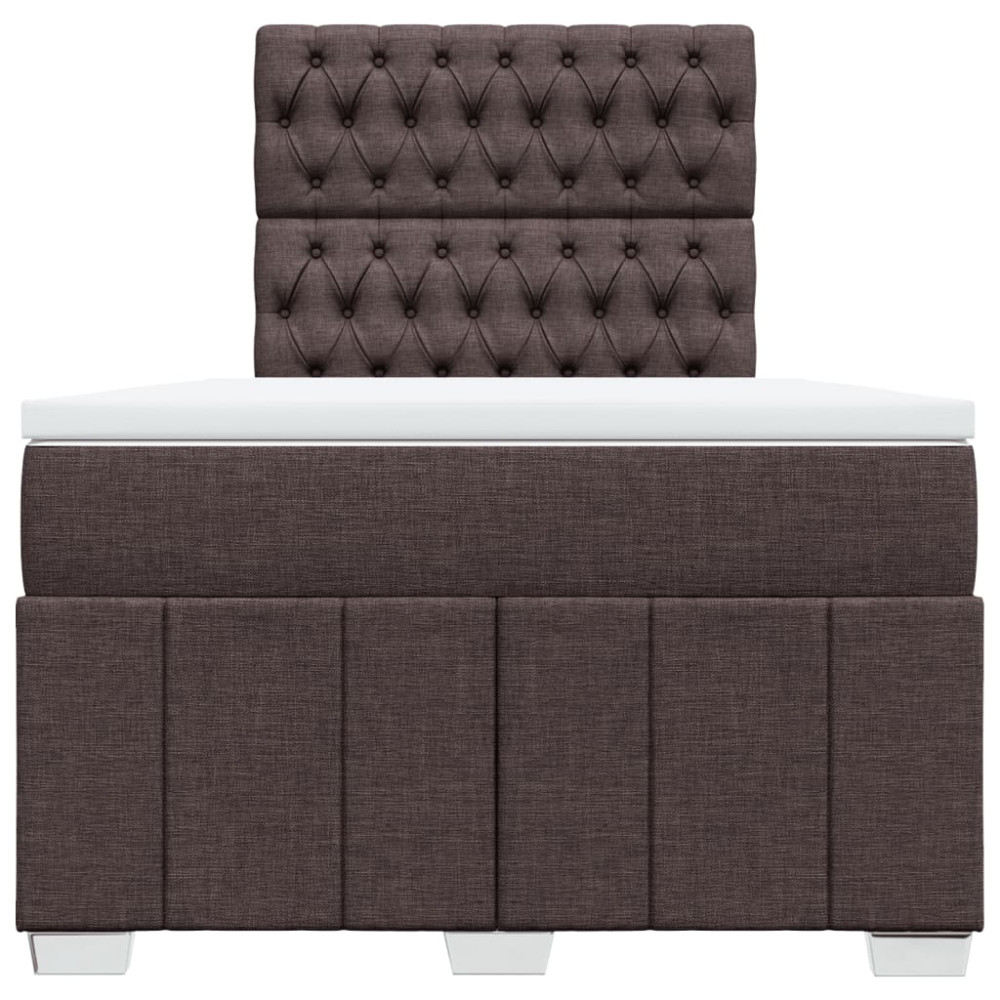Produktbild för Ramsäng med madrass mörkbrun 120x200 cm tyg