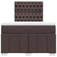 Produktbild för Ramsäng med madrass mörkbrun 120x200 cm tyg