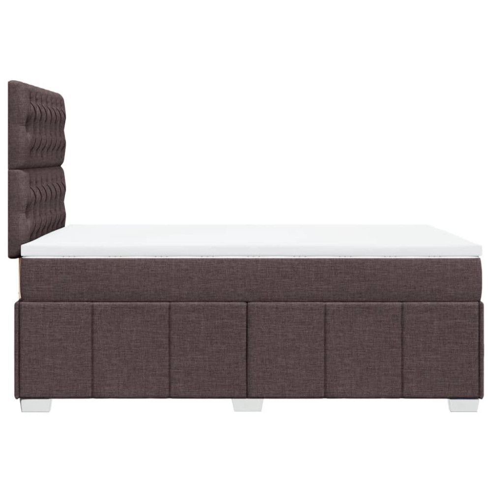 Produktbild för Ramsäng med madrass mörkbrun 120x200 cm tyg