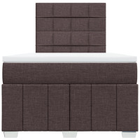 Produktbild för Ramsäng med madrass mörkbrun 120x200 cm tyg