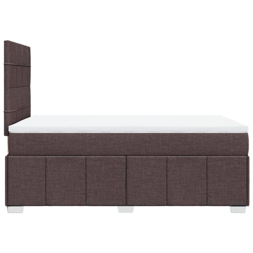 Produktbild för Ramsäng med madrass mörkbrun 120x200 cm tyg