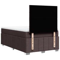 Produktbild för Ramsäng med madrass mörkbrun 120x200 cm tyg