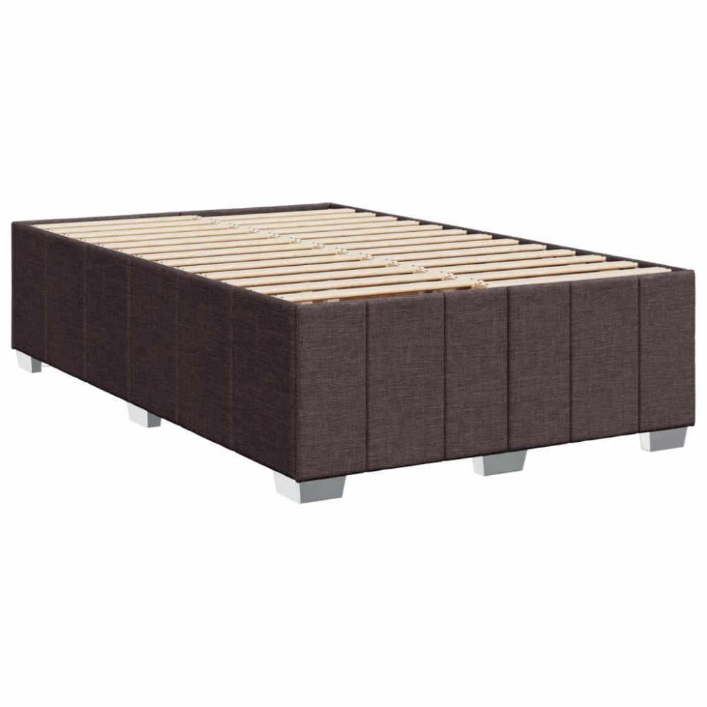 Produktbild för Ramsäng med madrass mörkbrun 120x200 cm tyg