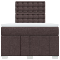 Produktbild för Ramsäng med madrass mörkbrun 120x200 cm tyg