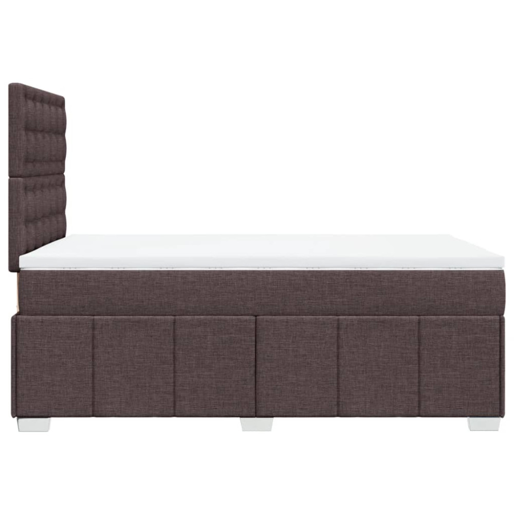 Produktbild för Ramsäng med madrass mörkbrun 120x200 cm tyg