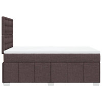 Produktbild för Ramsäng med madrass mörkbrun 120x200 cm tyg