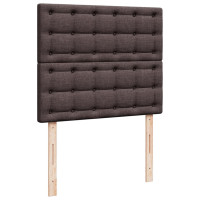Produktbild för Ramsäng med madrass mörkbrun 120x200 cm tyg