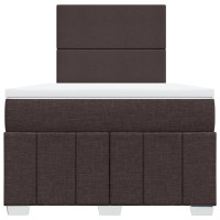 Produktbild för Ramsäng med madrass mörkbrun 120x200 cm tyg