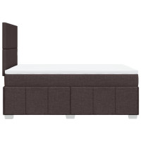 Produktbild för Ramsäng med madrass mörkbrun 120x200 cm tyg