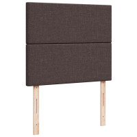 Produktbild för Ramsäng med madrass mörkbrun 120x200 cm tyg