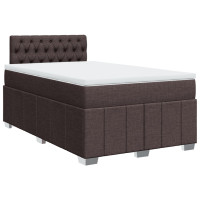 Produktbild för Ramsäng med madrass mörkbrun 120x200 cm tyg