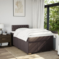 Produktbild för Ramsäng med madrass mörkbrun 120x200 cm tyg