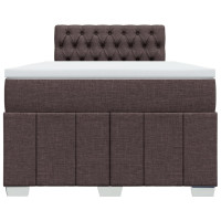Produktbild för Ramsäng med madrass mörkbrun 120x200 cm tyg