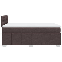 Produktbild för Ramsäng med madrass mörkbrun 120x200 cm tyg