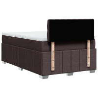 Produktbild för Ramsäng med madrass mörkbrun 120x200 cm tyg