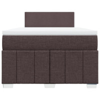 Produktbild för Ramsäng med madrass mörkbrun 120x200 cm tyg