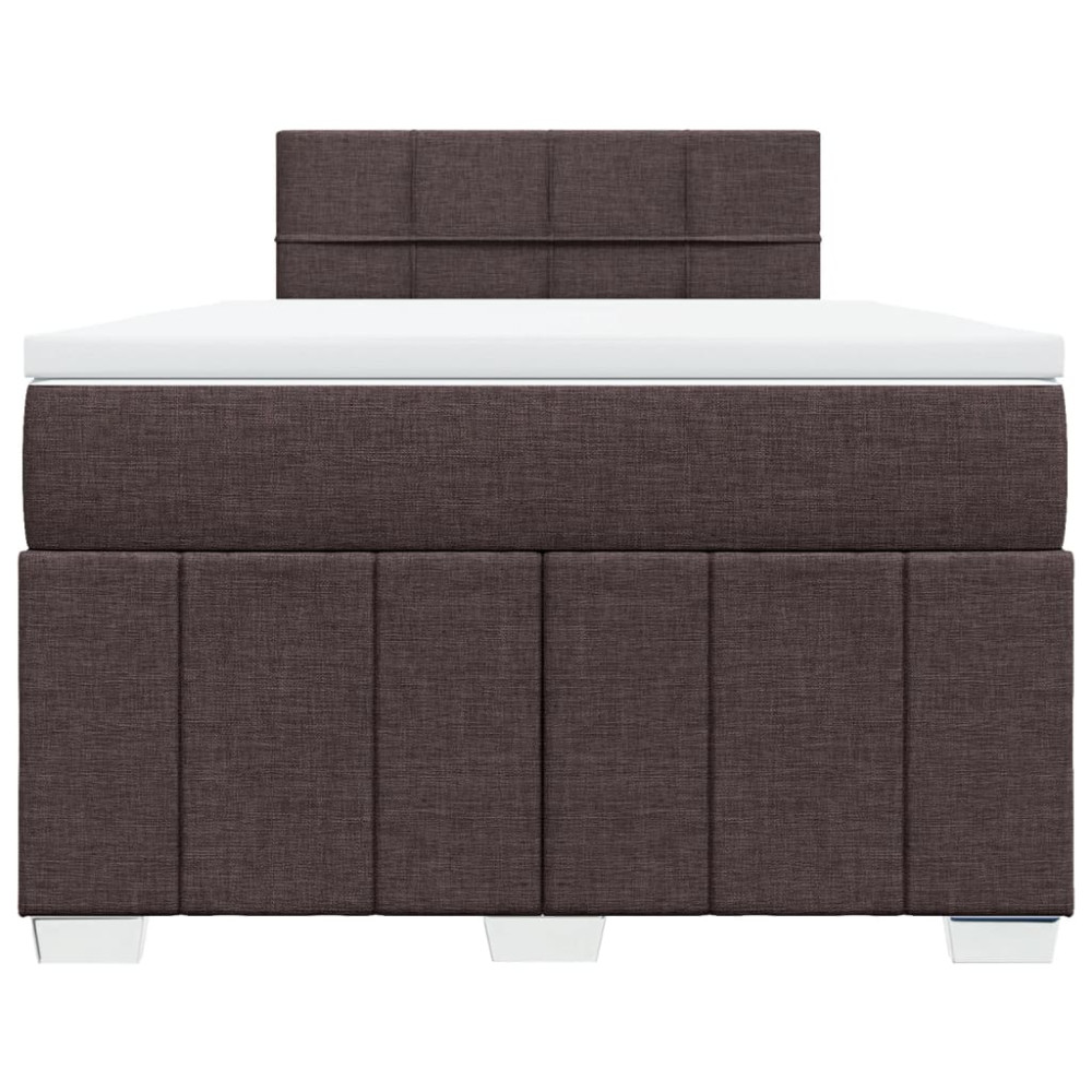 Produktbild för Ramsäng med madrass mörkbrun 120x200 cm tyg