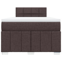 Produktbild för Ramsäng med madrass mörkbrun 120x200 cm tyg