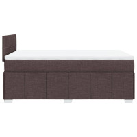 Produktbild för Ramsäng med madrass mörkbrun 120x200 cm tyg