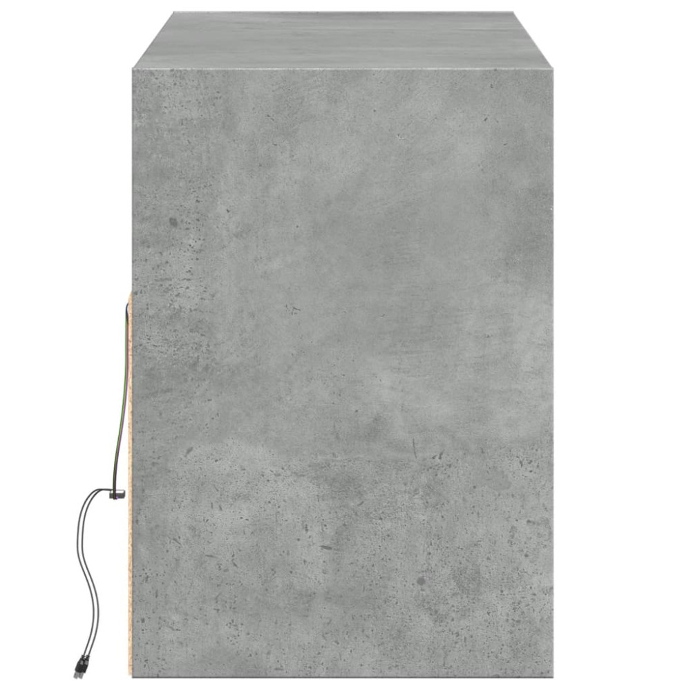Produktbild för Väggmonterad tv-bänk LED betonggrå 130x31x45 cm