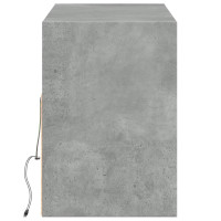 Produktbild för Väggmonterad tv-bänk LED betonggrå 130x31x45 cm