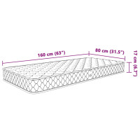 Produktbild för Memoryskummadrass vit 80x160x17 cm