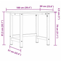 Produktbild för Arbetsbänk 100x60x81,5 cm massiv bok rektangulär