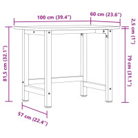 Produktbild för Arbetsbänk 100x60x81,5 cm massiv bok rektangulär