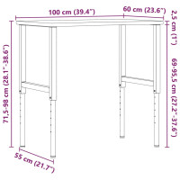 Produktbild för Arbetsbänk 100x(55-60)x(71,5-98) cm massivt bokträ