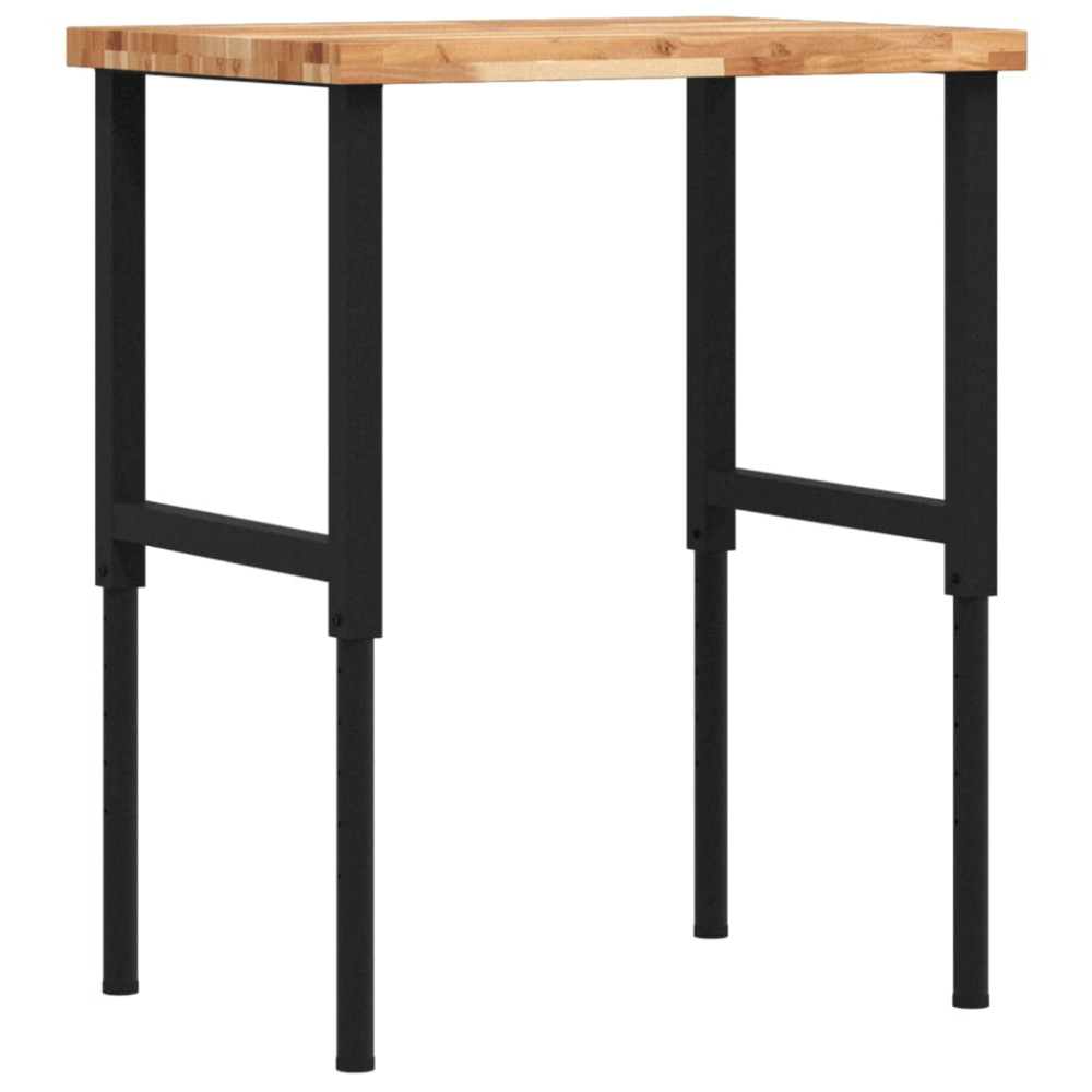 Produktbild för Arbetsbänk 80x60x(73-99,5) cm massiv akacia rektangulär