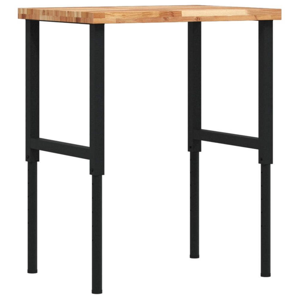 Produktbild för Arbetsbänk 80x60x(73-99,5) cm massiv akacia rektangulär