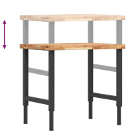Produktbild för Arbetsbänk 80x60x(73-99,5) cm massiv akacia rektangulär
