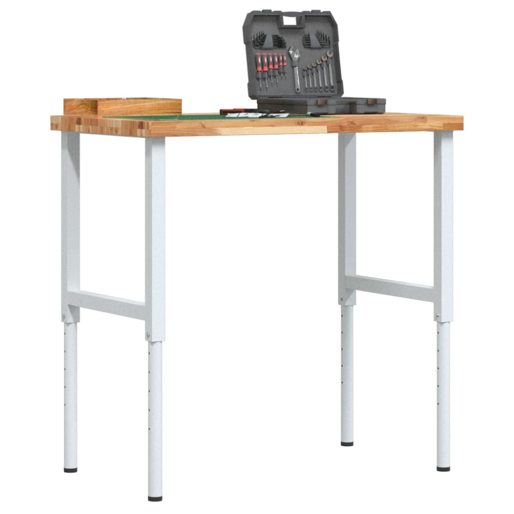 Produktbild för Arbetsbänk 100x60x(73-99,5) cm massiv akacia rektangulär
