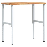 Produktbild för Arbetsbänk 100x60x(73-99,5) cm massiv akacia rektangulär