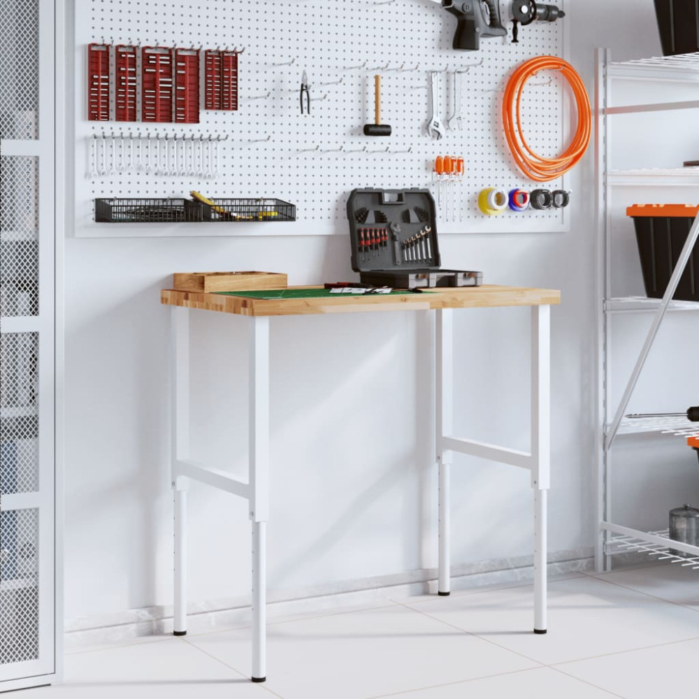 Produktbild för Arbetsbänk 100x60x(73-99,5) cm massiv akacia rektangulär