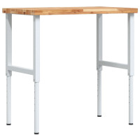 Produktbild för Arbetsbänk 100x60x(73-99,5) cm massiv akacia rektangulär