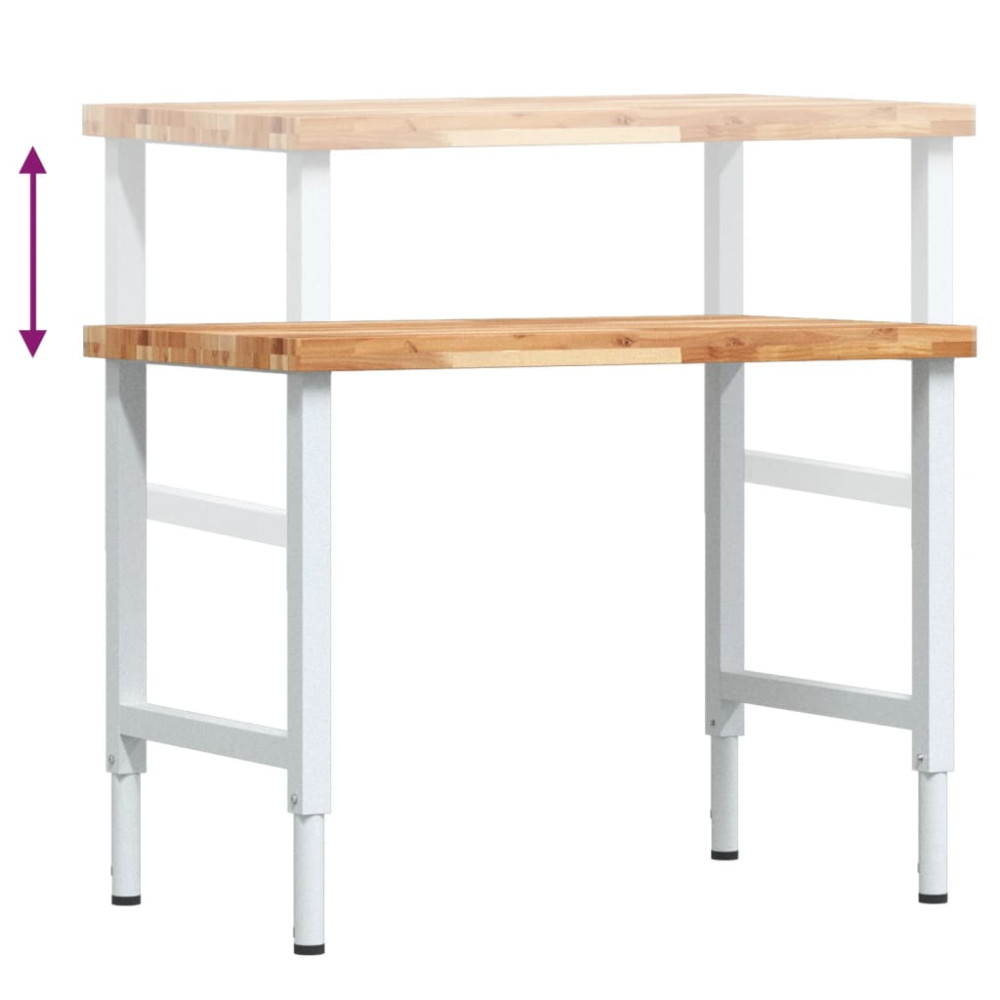 Produktbild för Arbetsbänk 100x60x(73-99,5) cm massiv akacia rektangulär