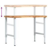 Produktbild för Arbetsbänk 100x60x(73-99,5) cm massiv akacia rektangulär