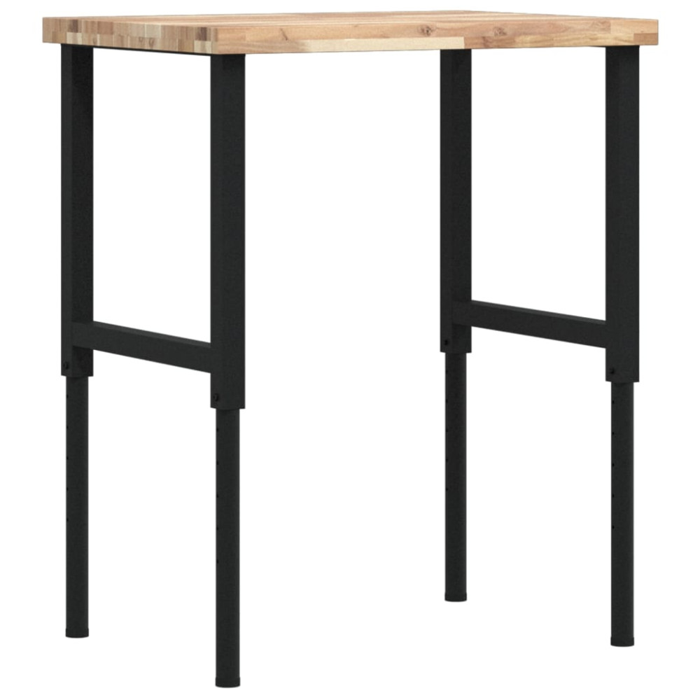 Produktbild för Arbetsbänk 80x60x(73-99,5) cm massiv akacia rektangulär
