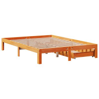 Produktbild för Sängram med lådor vaxad brun 120x190 cm massiv furu