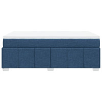 Produktbild för Ramsäng med madrass blå 120x200 cm tyg